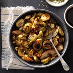 Roasted Brussels Sprouts with Pears