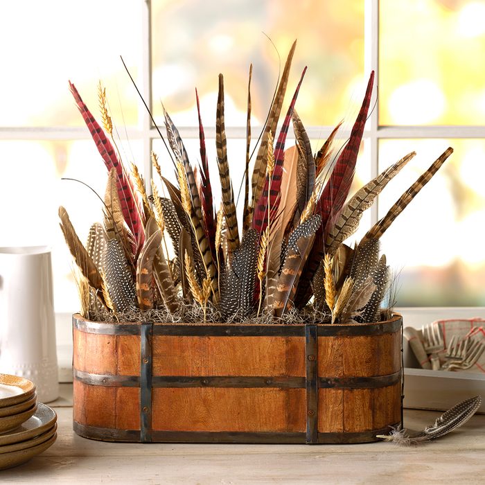Fowl Feather Centerpiece Country Woman