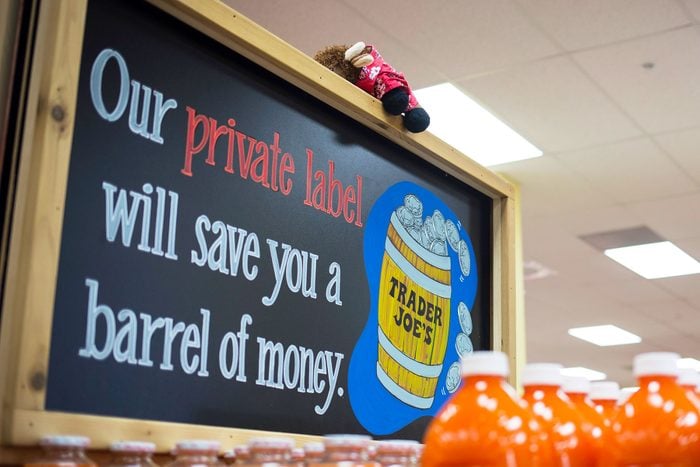 Trader Joe's Quirky Fun and Witty Signs are spread throughout the grocery store chain with stuffed animals hidden around the store for children to find for a prize