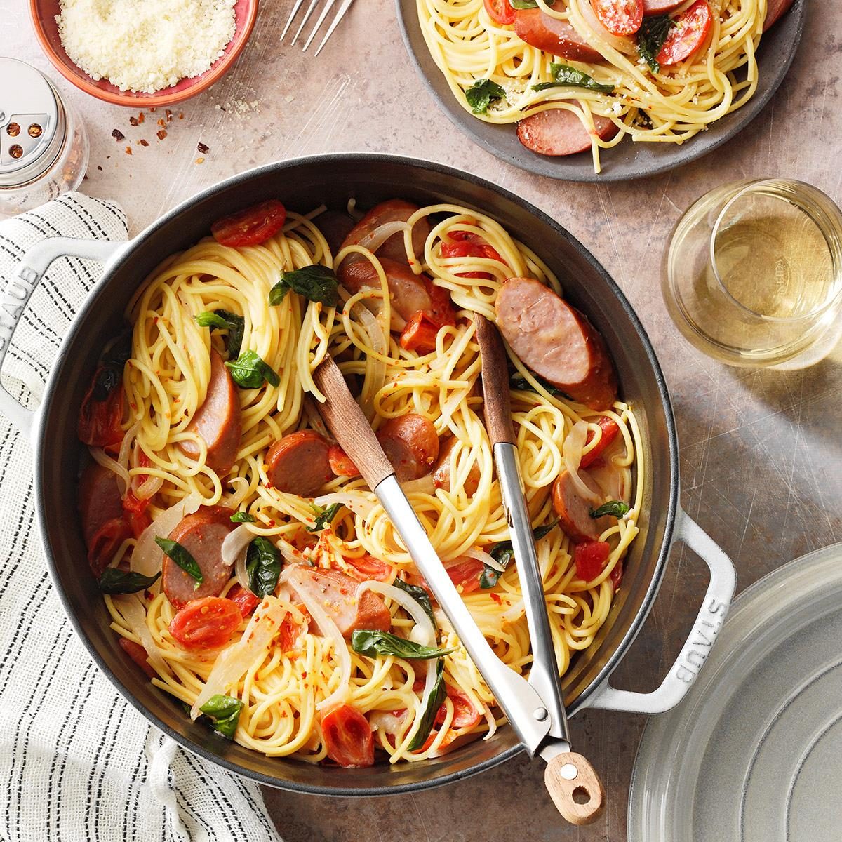 One-Pot Sausage and Basil Pasta