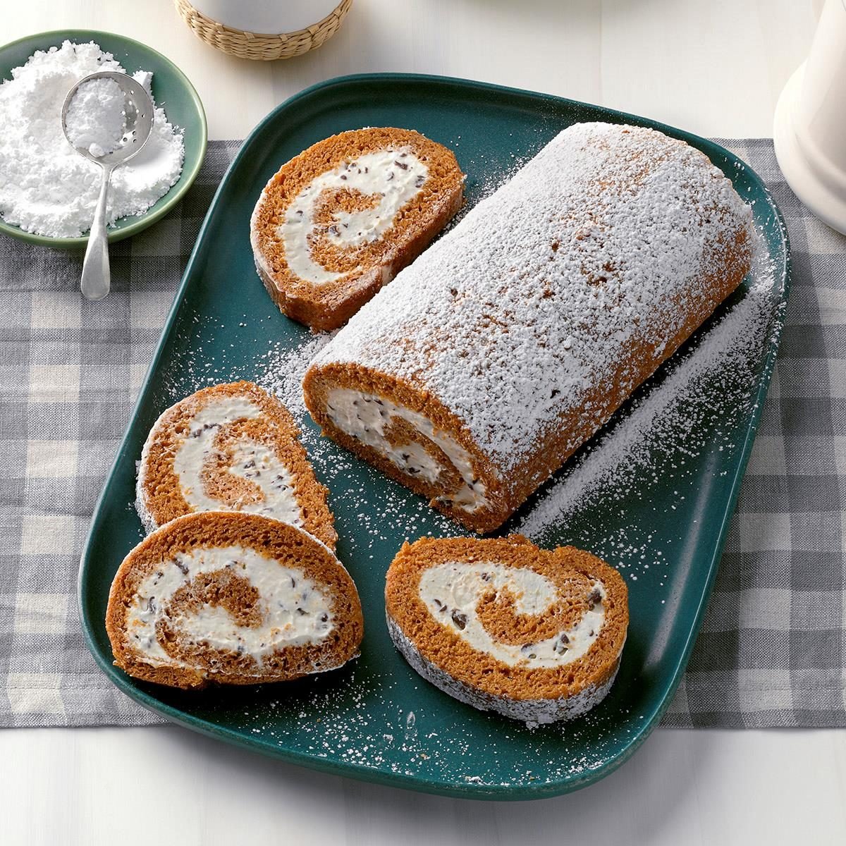 Pumpkin Cannoli Cake Roll