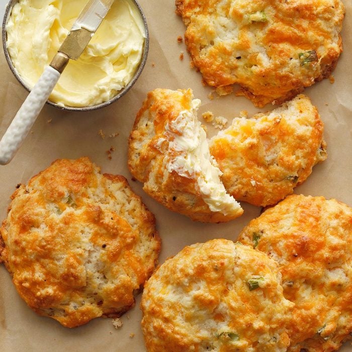 Scallion and Cheddar Cathead Biscuits