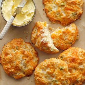 Scallion and Cheddar Cathead Biscuits