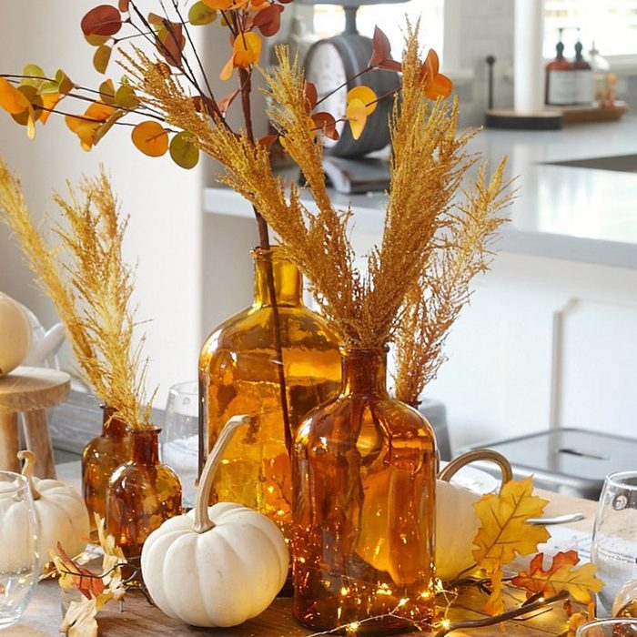 Amber Glass Centerpiece Cleanandscentsible