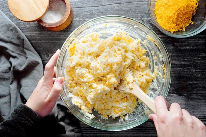 mixing ingredients in a bowl