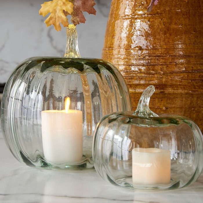 Pumpkin Gourd Handcrafted Recycled Glass Cloches Ecomm Via Potterybarn.com