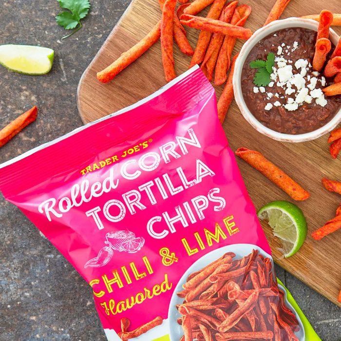 Chili And Lime Flavored Rolled Corn Tortilla Chips Via Tj