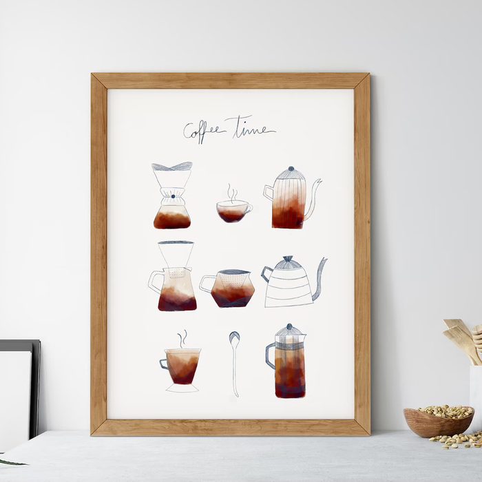 Coffee Time Poster, Coffee Kitchen Print