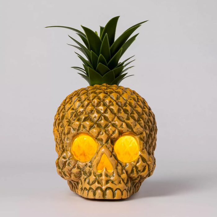 Light Up Pineapple Skull from Target for Halloween