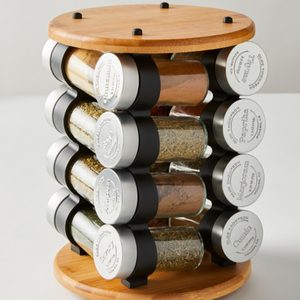Rotating Wood Spice Rack