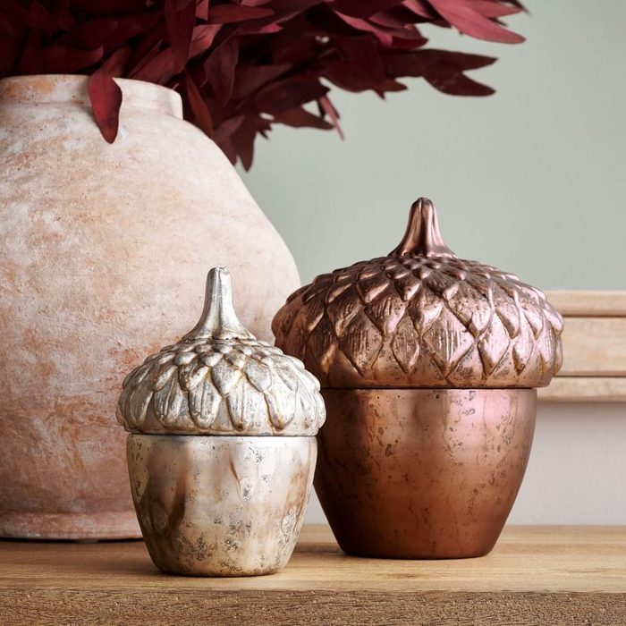 Acorn Shaped Glass Scented Candles Harvest Spice Ecomm Via Potterybarn.com