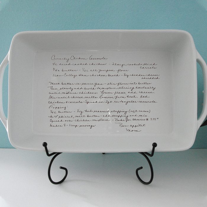 Handwritten Recipe Casserole Dish