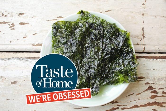 Seaweed snacks with Taste of Home We're Obsessed logo