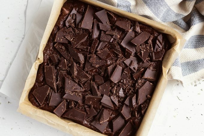 100 hour brownies batter in tin