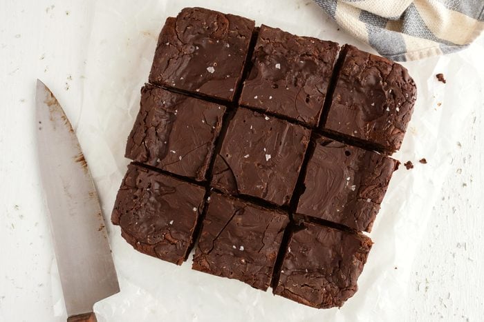 100 hour brownies cut into squares