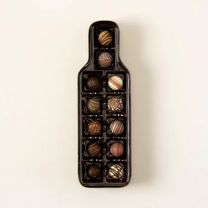 Bottle Of Wine Chocolate Truffles Box Ecomm Uncommongoods.com