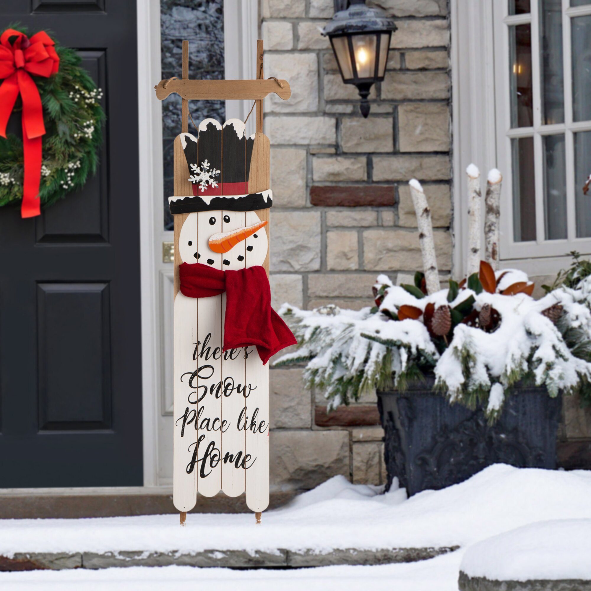 Christmas+snowman+porch+sign+wall+decor