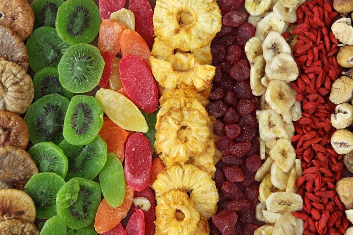 variety of dried fruits full frame