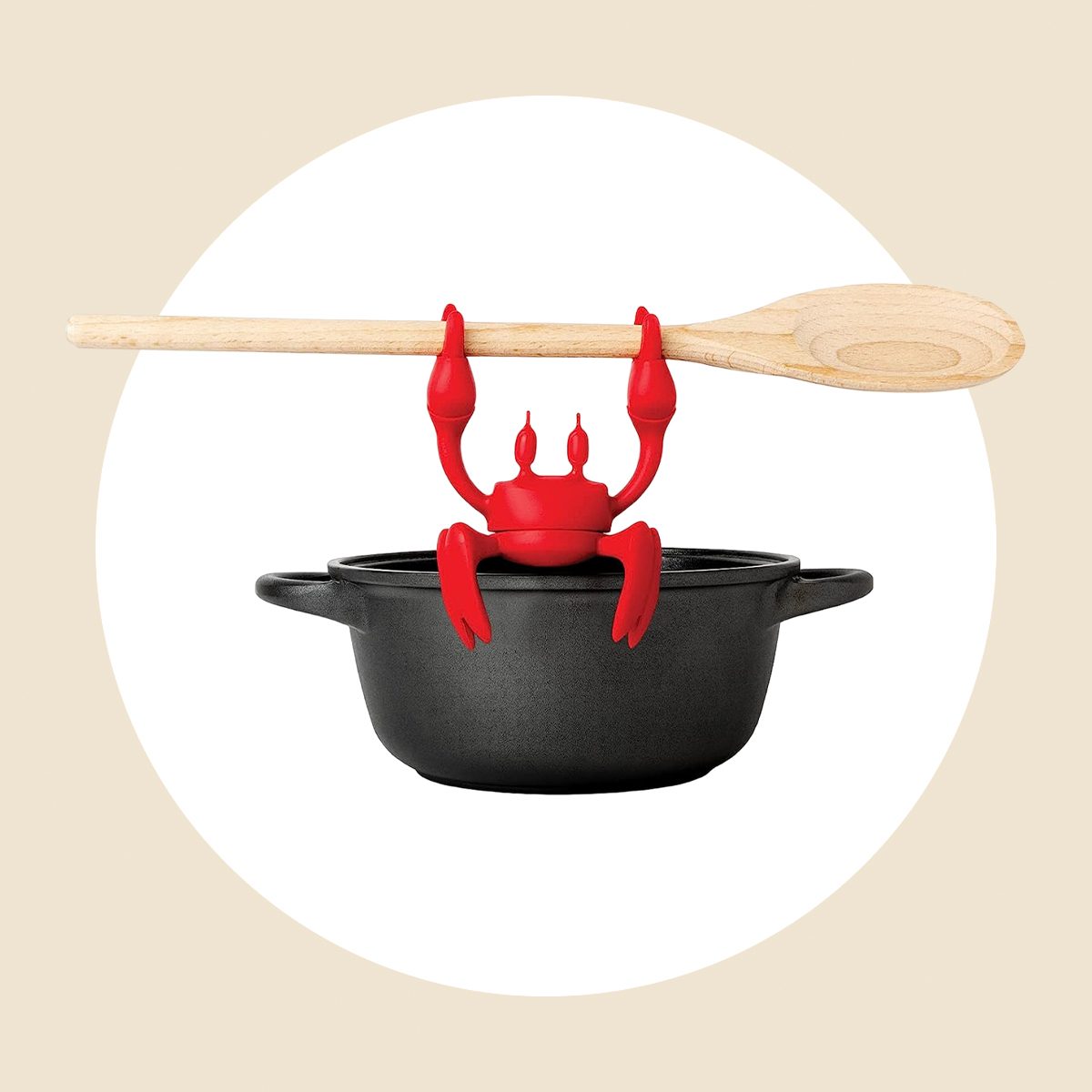 Red The Crab Silicone Utensil Rest