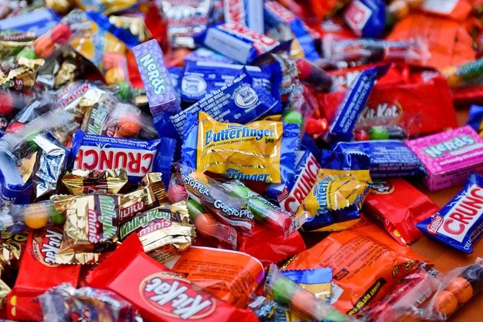 A variety of Halloween candy