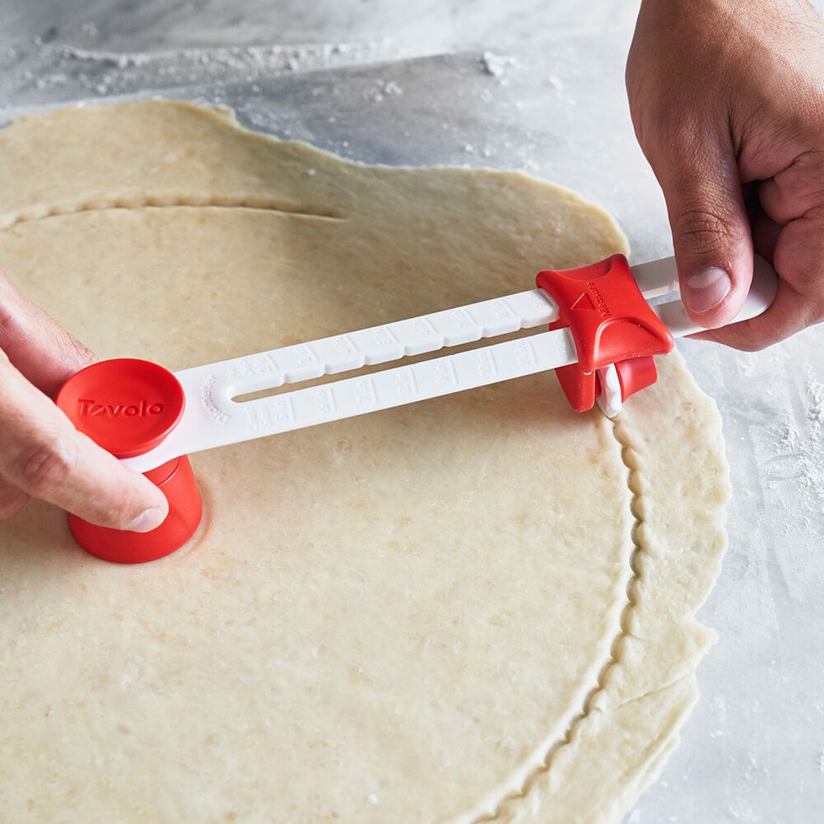 Tovolo Precision Pie Crust Cutter With Measurement Guide, Nylon