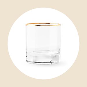 Gold Rim Double Old Fashioned Glasses