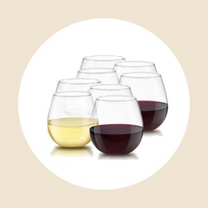 Joyjolt Spirits Stemless Wine Glasses For White Or Red Wine Set Of 8 15 Ounces