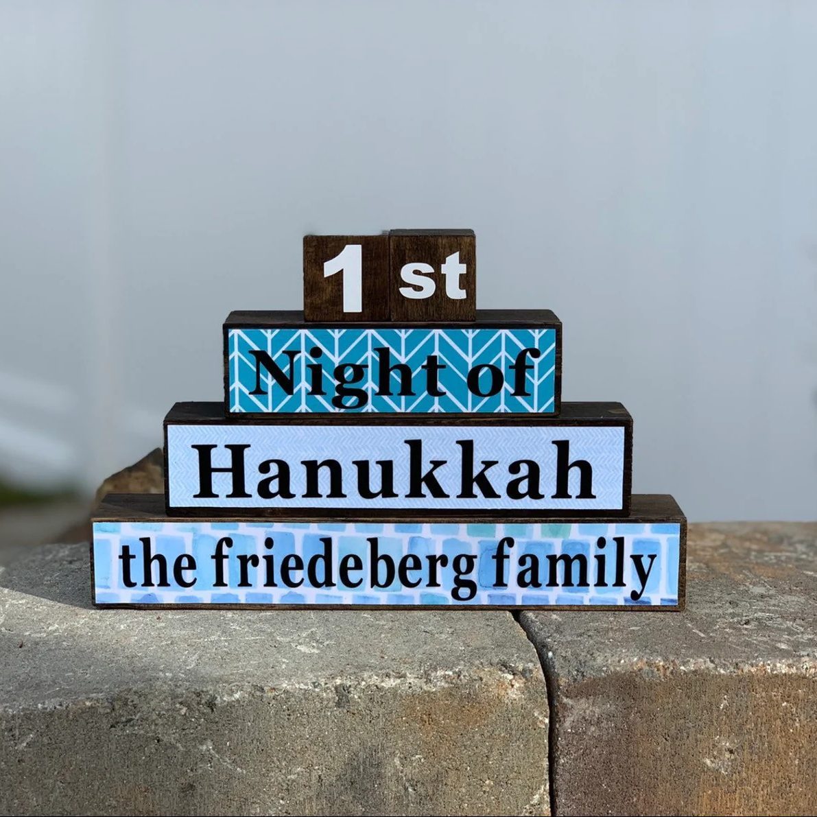 Personalized Hanukkah Celebration Blocks Ecomm Via Etsy.com
