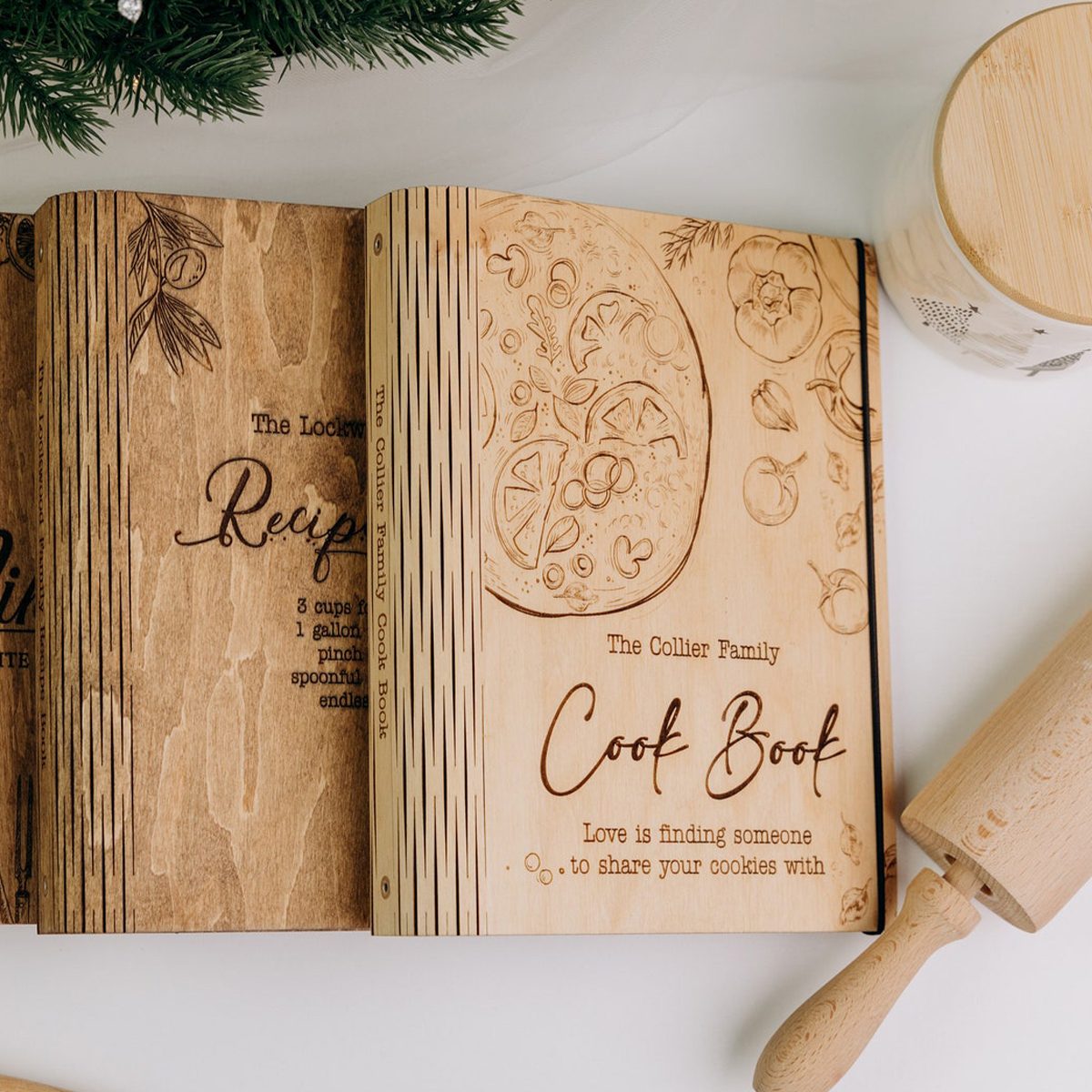 PERSONALIZED WOODEN RECIPE BOOK