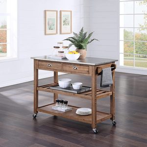 Boraam 98520 Sonoma Wire Brush Kitchen Cart