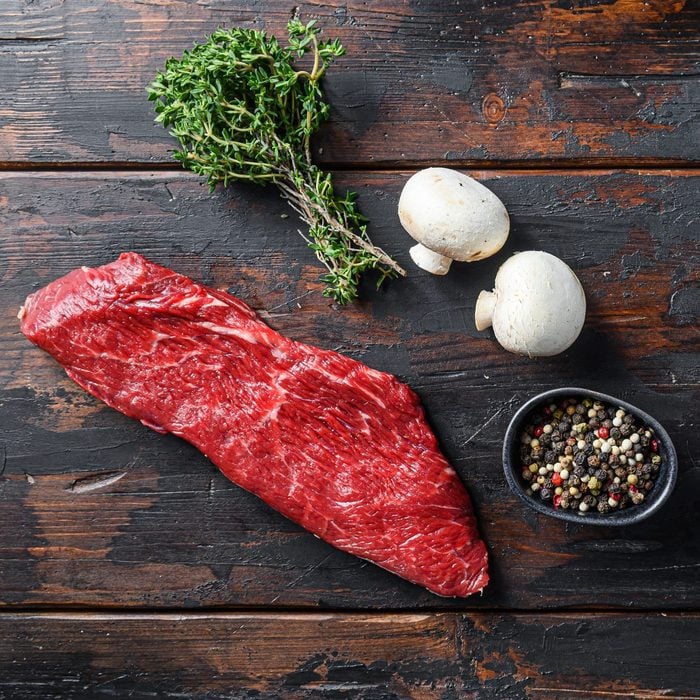 Whole tri tip steak with fresh seasonings