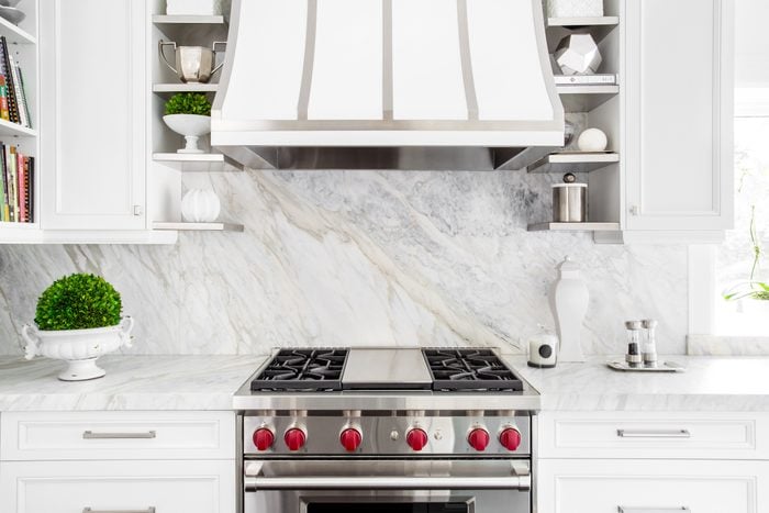 Bright Classic White kitchen with gas range