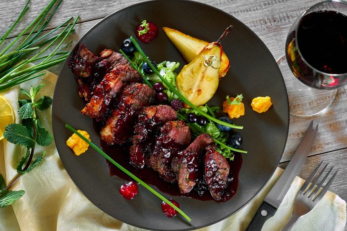 roasted duck breast with merlot red wine
