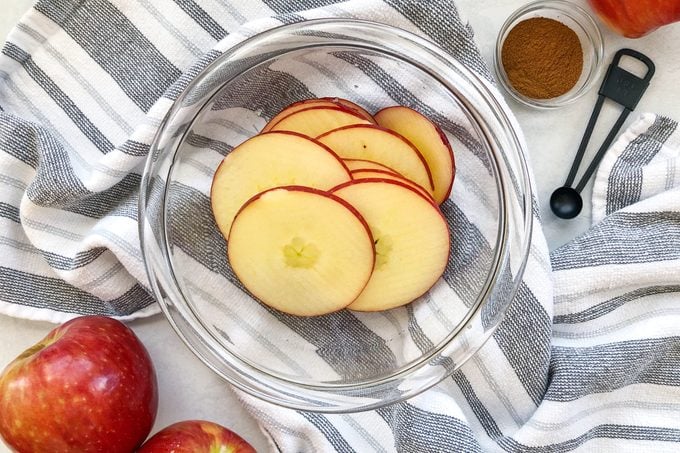 Air Fryer Apple Chips In A Bowl