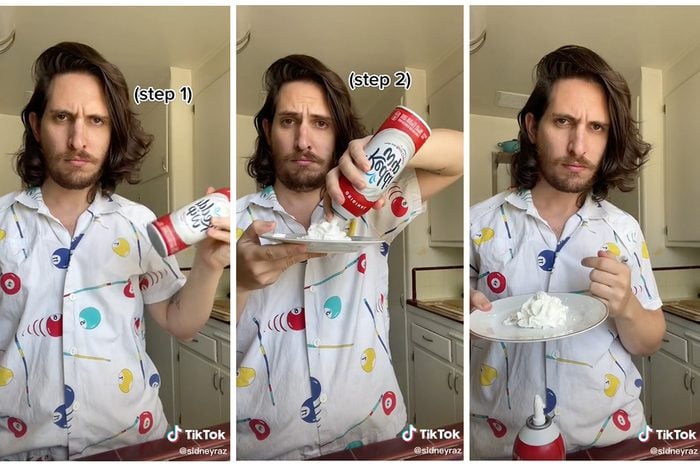 Collage Of Tiktok Showing How To Use Reddi-Wip