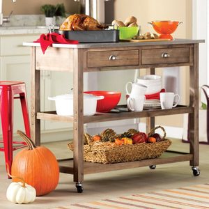 Three Posts Courtright Kitchen Cart With Stainless Steel Top
