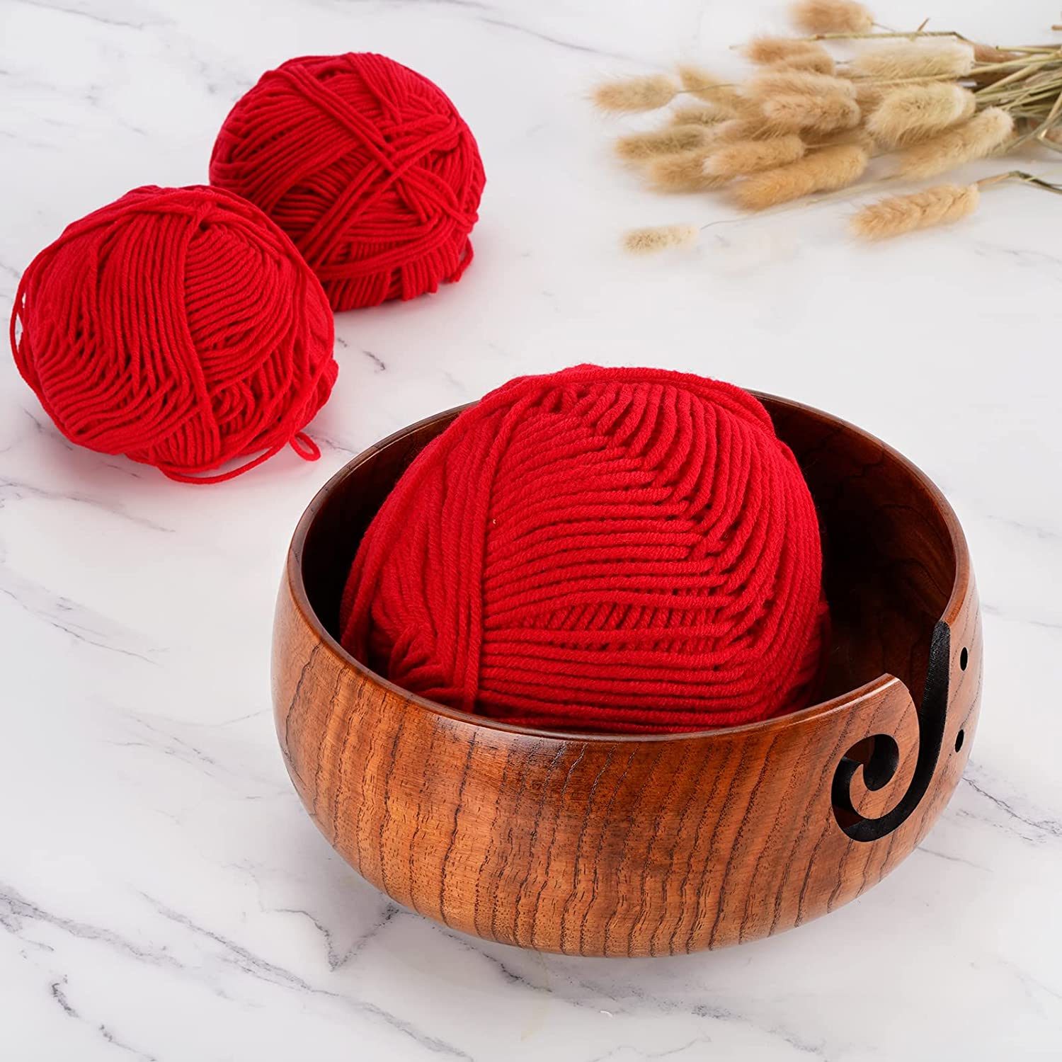 Wooden Yarn Bowl Ecomm Via Amazon.com