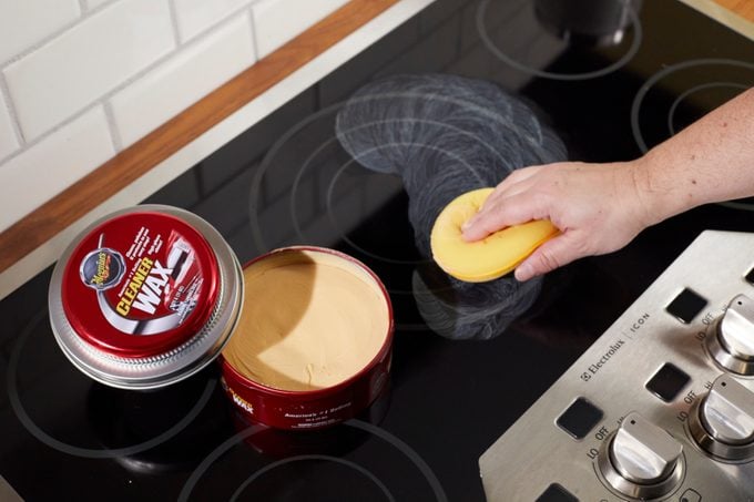 protect glass cooktop with car wax