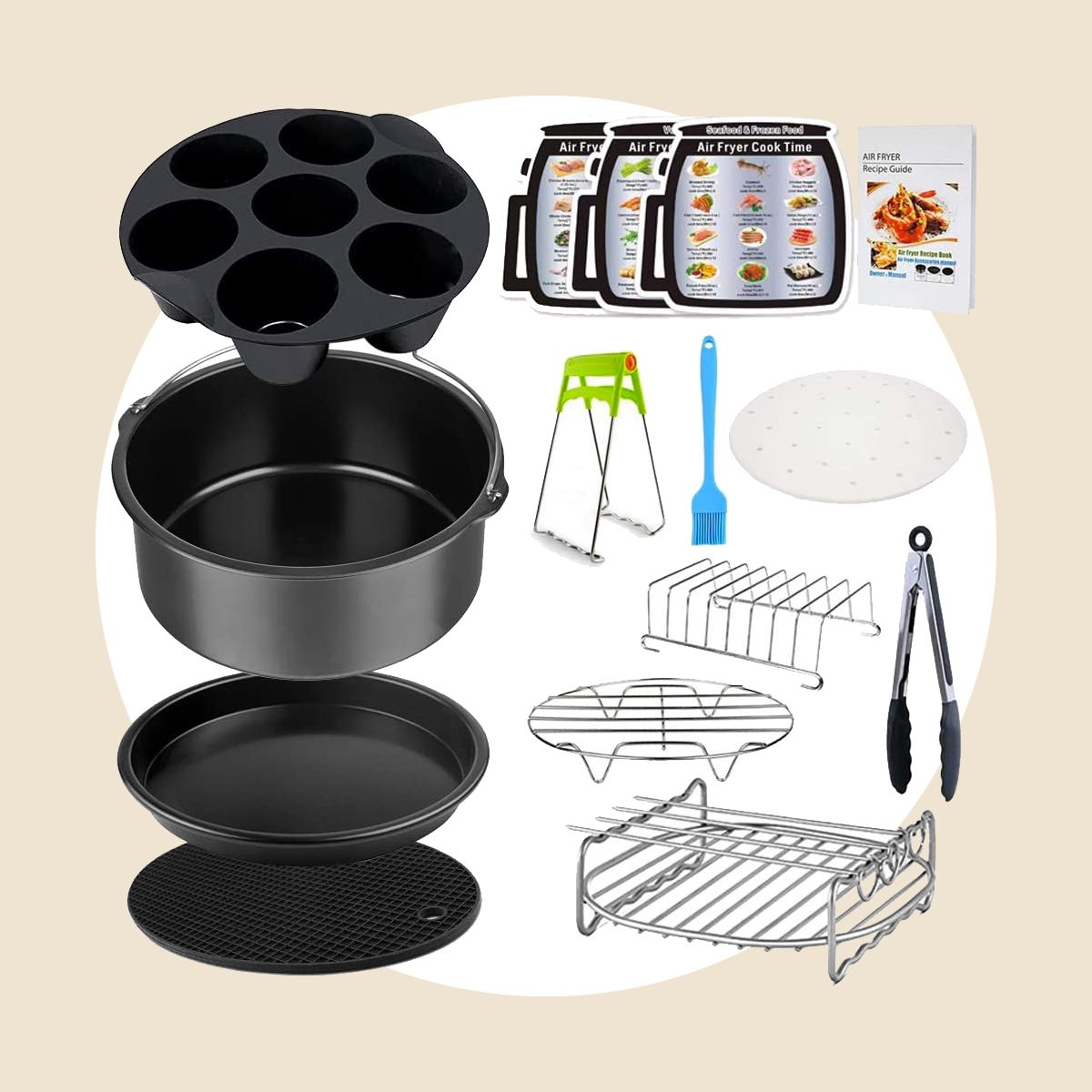 Air Fryer Rack, Guides, Liners and Cleaner Brush Accessories fits