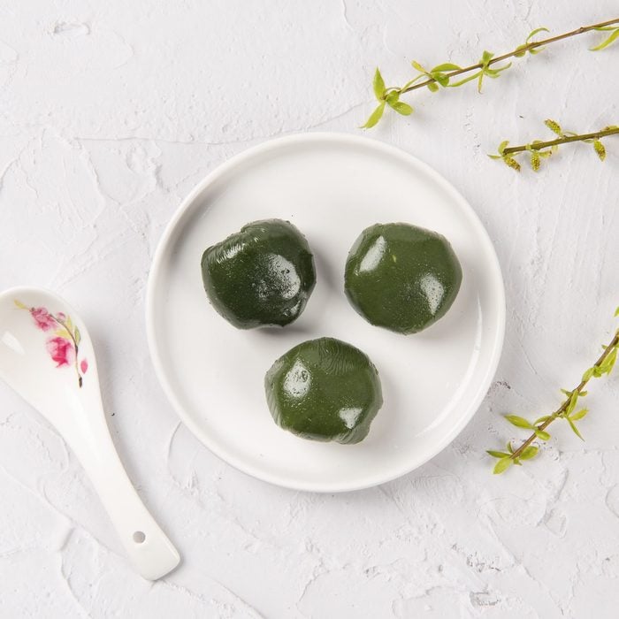 china Sweet Green Rice Ball with willow branch,Qingming festival fruit