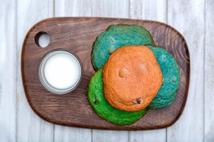 Homemade cookies and a glass of milk