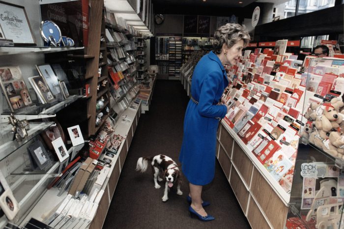 First Lady Nancy Reagan Shopping for Greeting Card