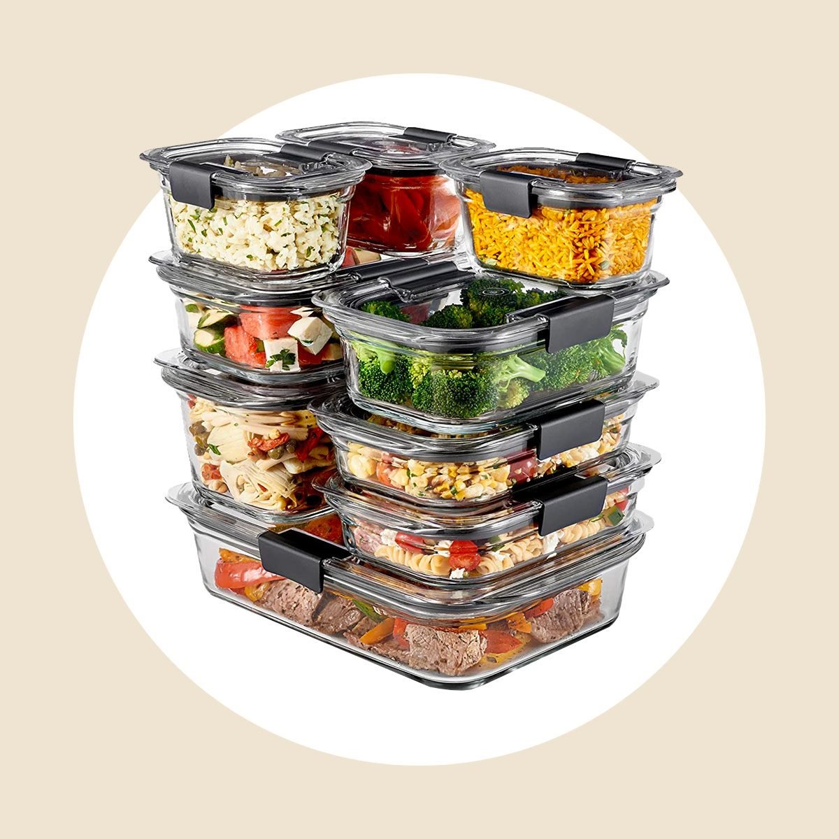 Glass Meal Prep, Food Storage Containers, with Sustainable Bamboo Lids, Food Dividers Separators