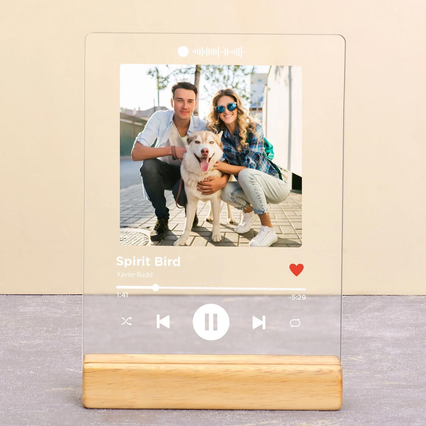 A personalized song plaque