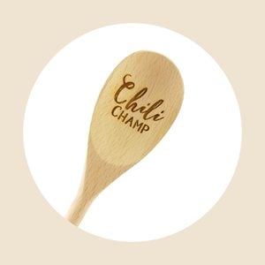 Engraved Chili Champ Wood Spoon Chili