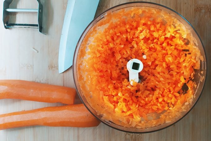 Carrots Being Diced In A Blender