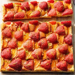 Strawberry and Peach Lime Custard Bars