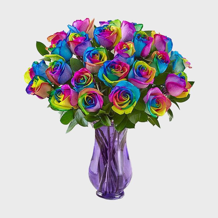 Toh 2 Rainbow Rose Bouquet Via 1800flowers Ecomm