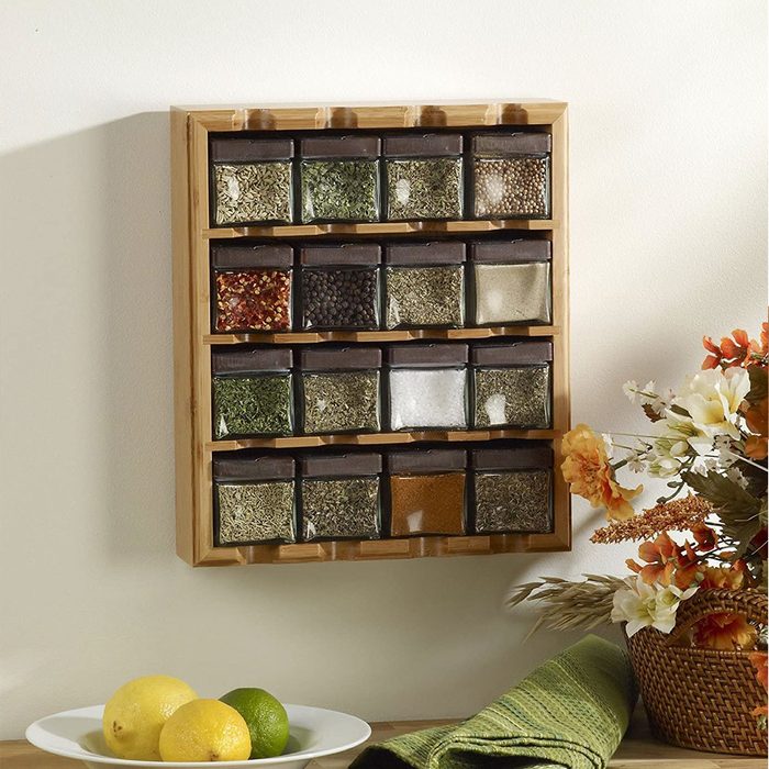 16-Cube Bamboo Spice Rack