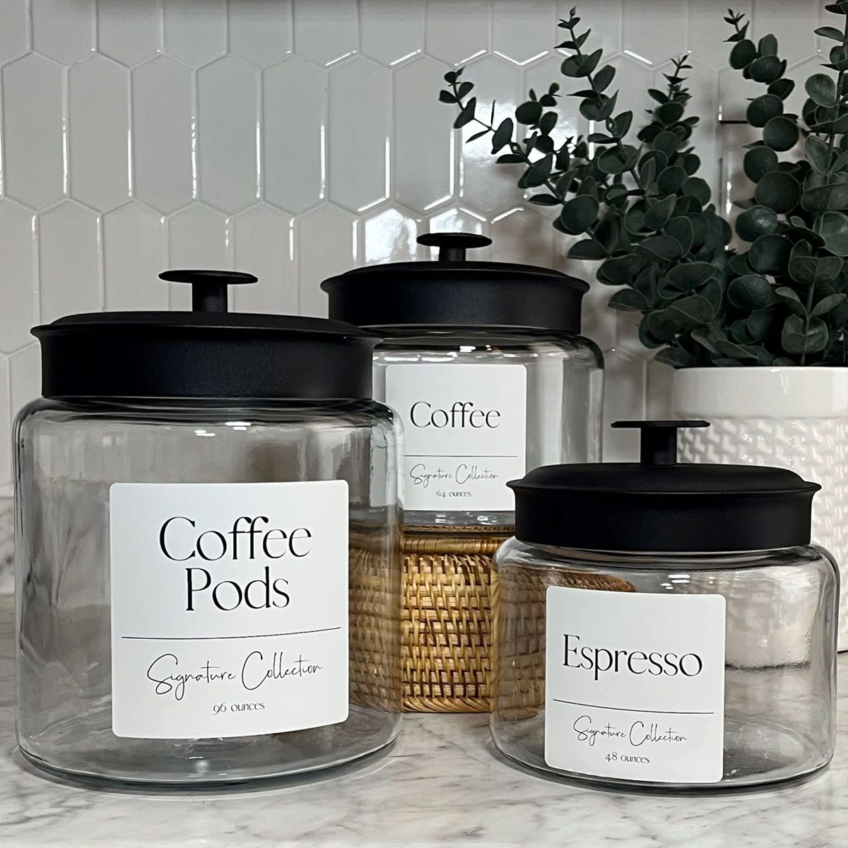 Glass Canisters with Labels